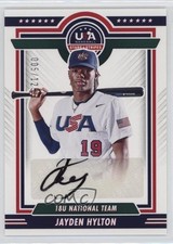 2022 Panini USA Baseball Stars & Stripes Black Ink 5/125 Jayden Hylton Auto yl0