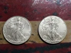 (2) Walking liberty Silver Eagle 2011, and 1997 $1 Dollar 1oz  .999 Fine Silver