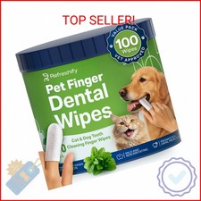 Dog Teeth Cleaning Wipes - 100 Value Pack - Fresh Mint Dog Dental Wipes, Vet For