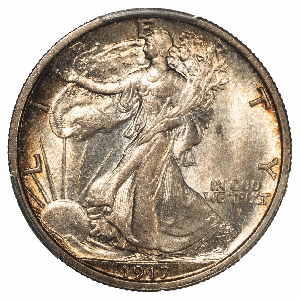 1917 Walking Liberty Half Dollar 50C PCGS MS 65 CAC - Image 3 of 4