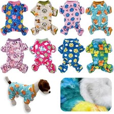 Dog Pajamas Soft Warm FLEECE Jumpsuit Cute Pet Clothes for Small and Medium Pet
