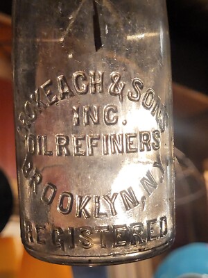 I. ROKEACH & SONS OIL REFINERY BROOKLYN NEW YORK EMBOSSED w 6 POINT STAR & CROWN
