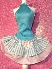 Barbie Clothes : Blue Ruffled Layered Seasonal Dress - Genuine Mattel   