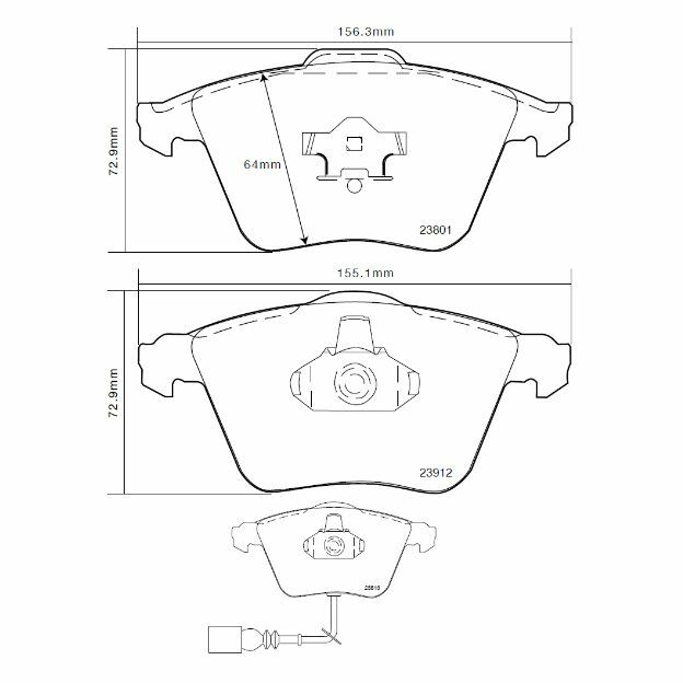 BREMBO FRONT BRAKE PADS FOR SIGNUM (Z03) 2.8 V6 TURBO 169 KW 07/0505/