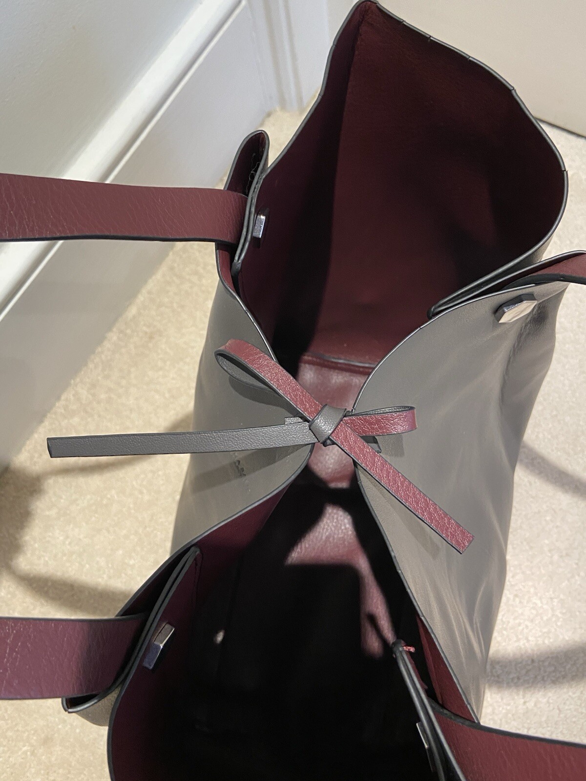 Zara Basic Collection Reversible Tote Handbag Gre… - image 5