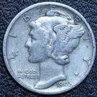 1942-S Mercury Silver Dime CIRCULATED GOOD / VG FREE SHIPPING