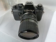 VINTAGE CONTAX 139 QUARTZ SLR :35-70/3.5-4.8 lens.CTX winder,VIVITAR 2500FL.READ