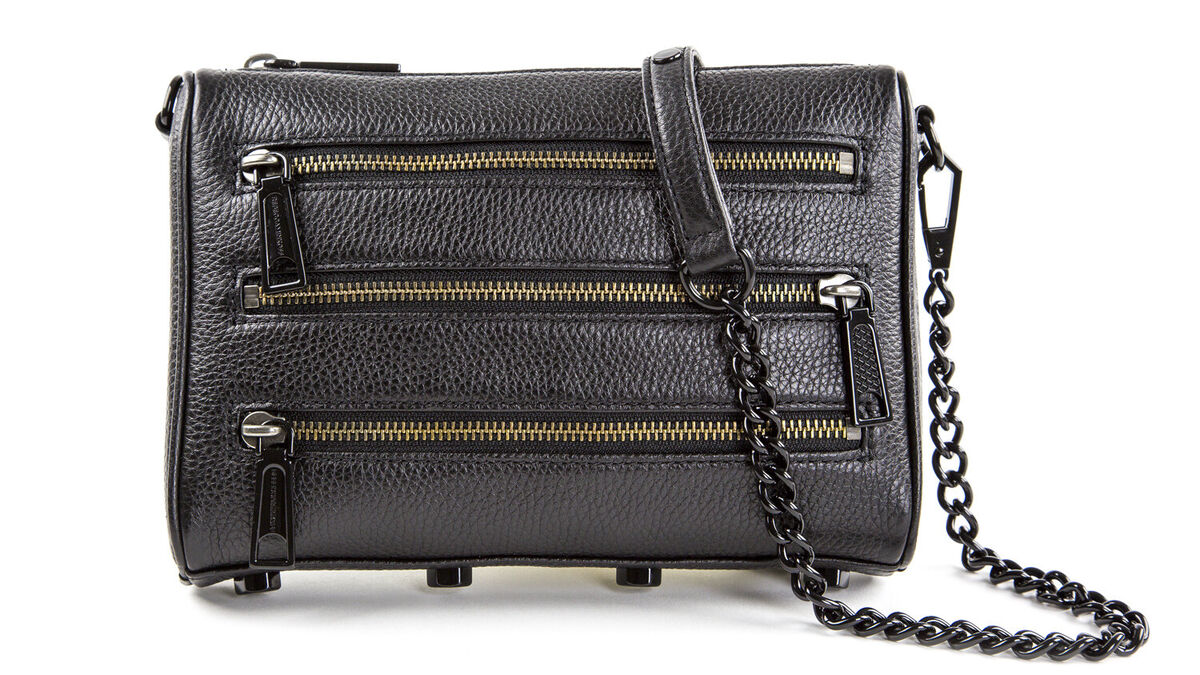 Rebecca Minkoff Black/black Shellac Mini 5-zip Cross-body Rebecca Minkoff Black/black Shellac Mini 5-zip Cross-body