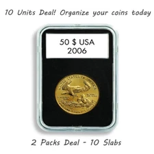 10 Lighthouse Coin Slabs Holders Capsule Quickslab 21mm US Nickels Free Post    