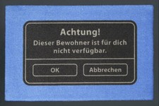 Doormat "This Bewohner Is For You Not Available" Doormat Black Blue