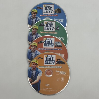 Hard Hat Harry Lot Of 4 DVDs 8 Transportation Adventures Trucks