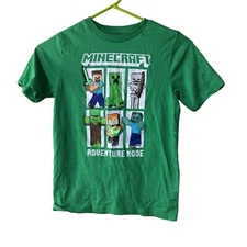 MOJANG STUDIOS OFFICIAL MINECRAFT GREEN GRAPHIC T-SHIRT BOYS SIZE MEDIUM (8)