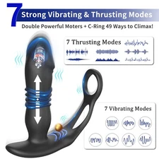 Male Prostate Massager Vibrator Thrusting Anal Butt Plug Dildo Sex Toys for Men