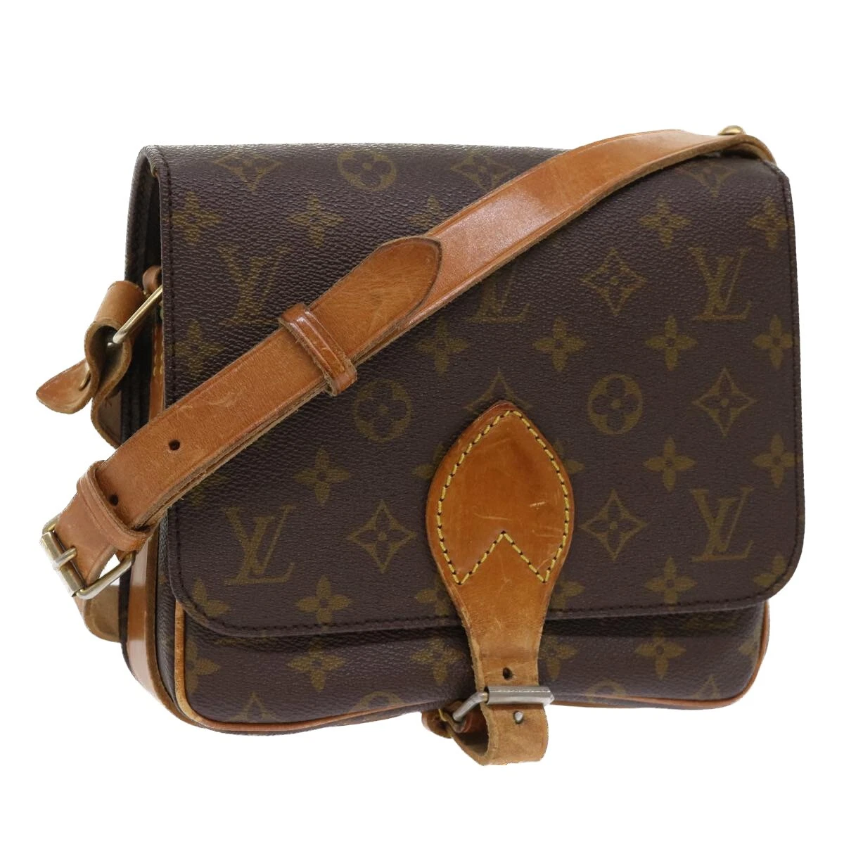 LOUIS VUITTON Monogram Cartouchiere MM Shoulder Bag Vintage M51253