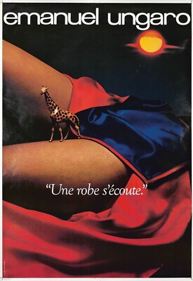 EMMANUEL UNGARO UNE ROBE S'ECOUTE original 1990 French advertising poster 47x69