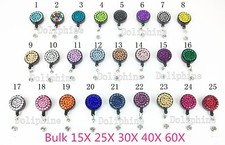 Wholesale Lots Rhinestone Badge Retractable Reel Badge Holder with belt clip