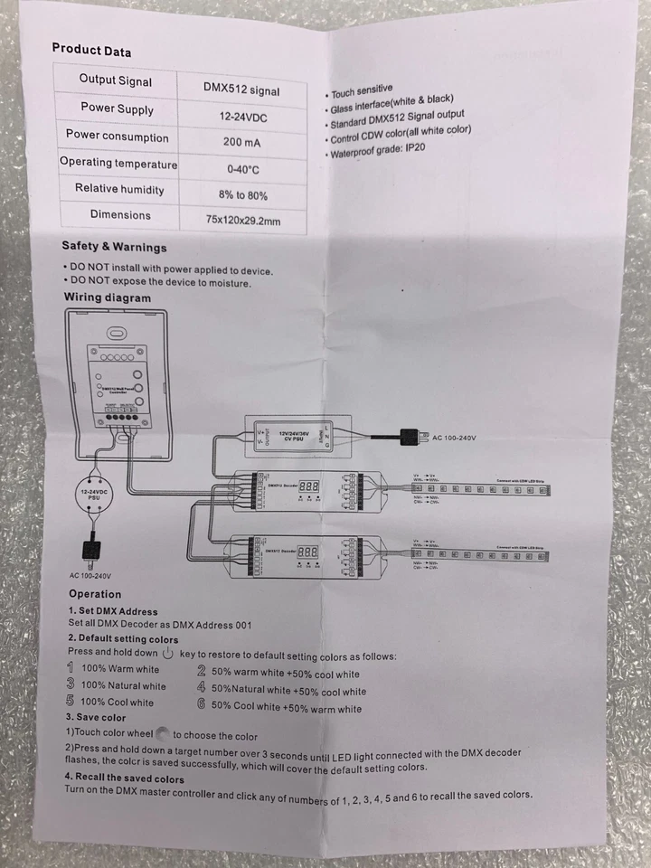 Acolyte LED Glass Touch DMX Wall Controller - Image 4 of 4