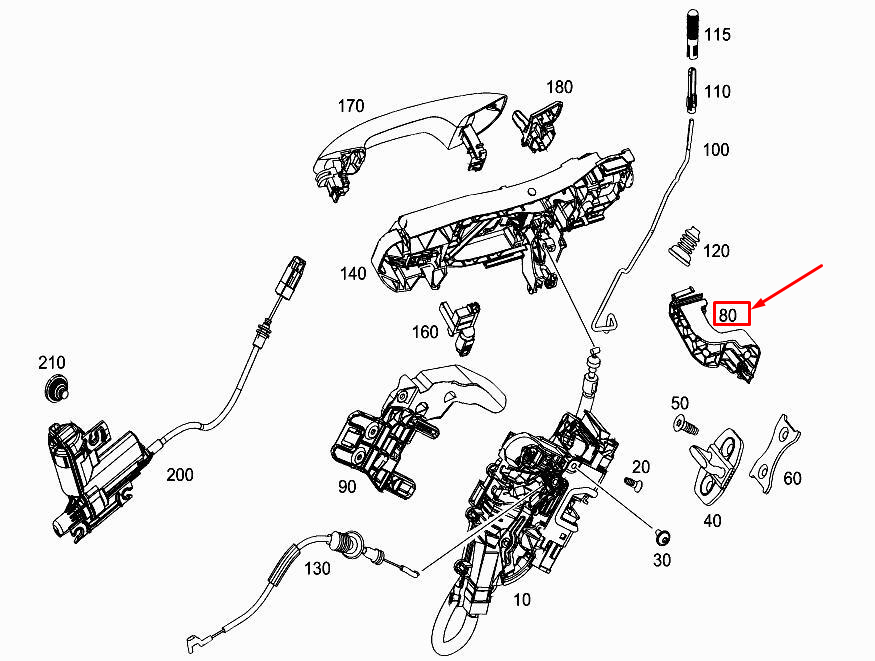 MERCEDES-BENZ E W213 Türschlosslagerhalterung hinten rechts A2137330400