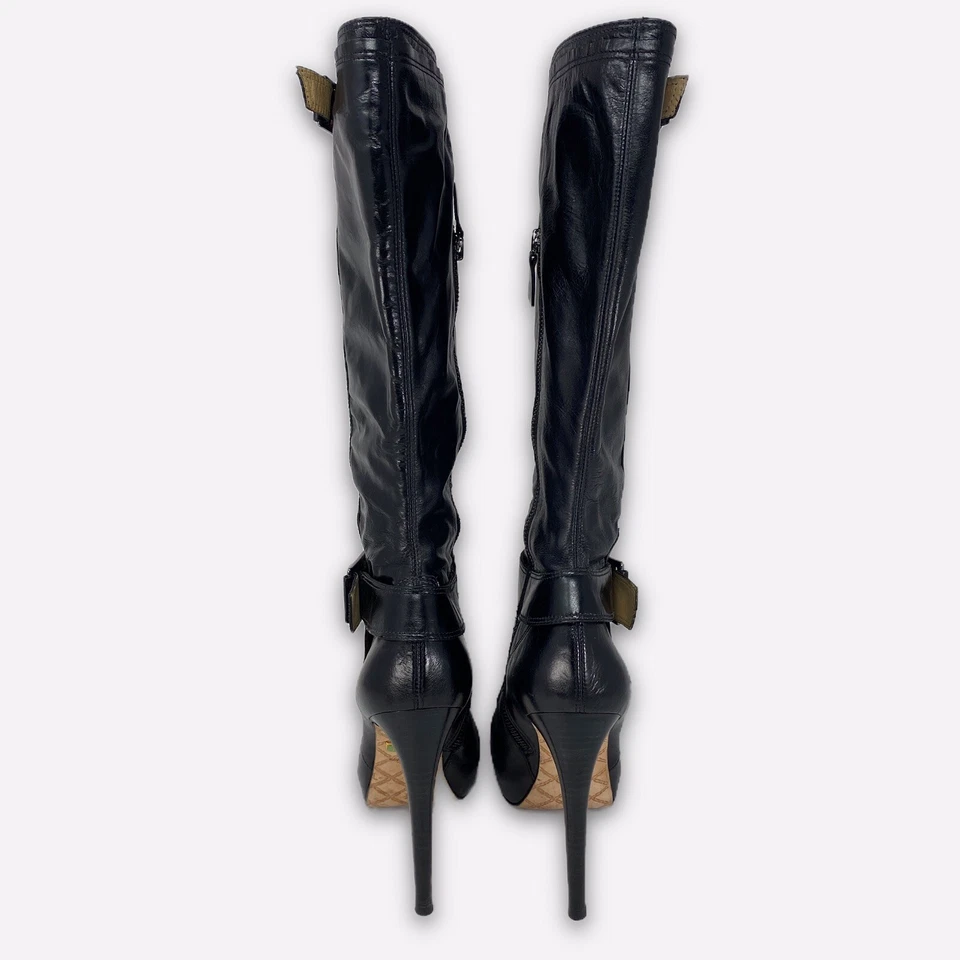 L.A.M.B. Botas de plataforma hasta la rodilla de cuero negras talla 9 Foto 4 de 4