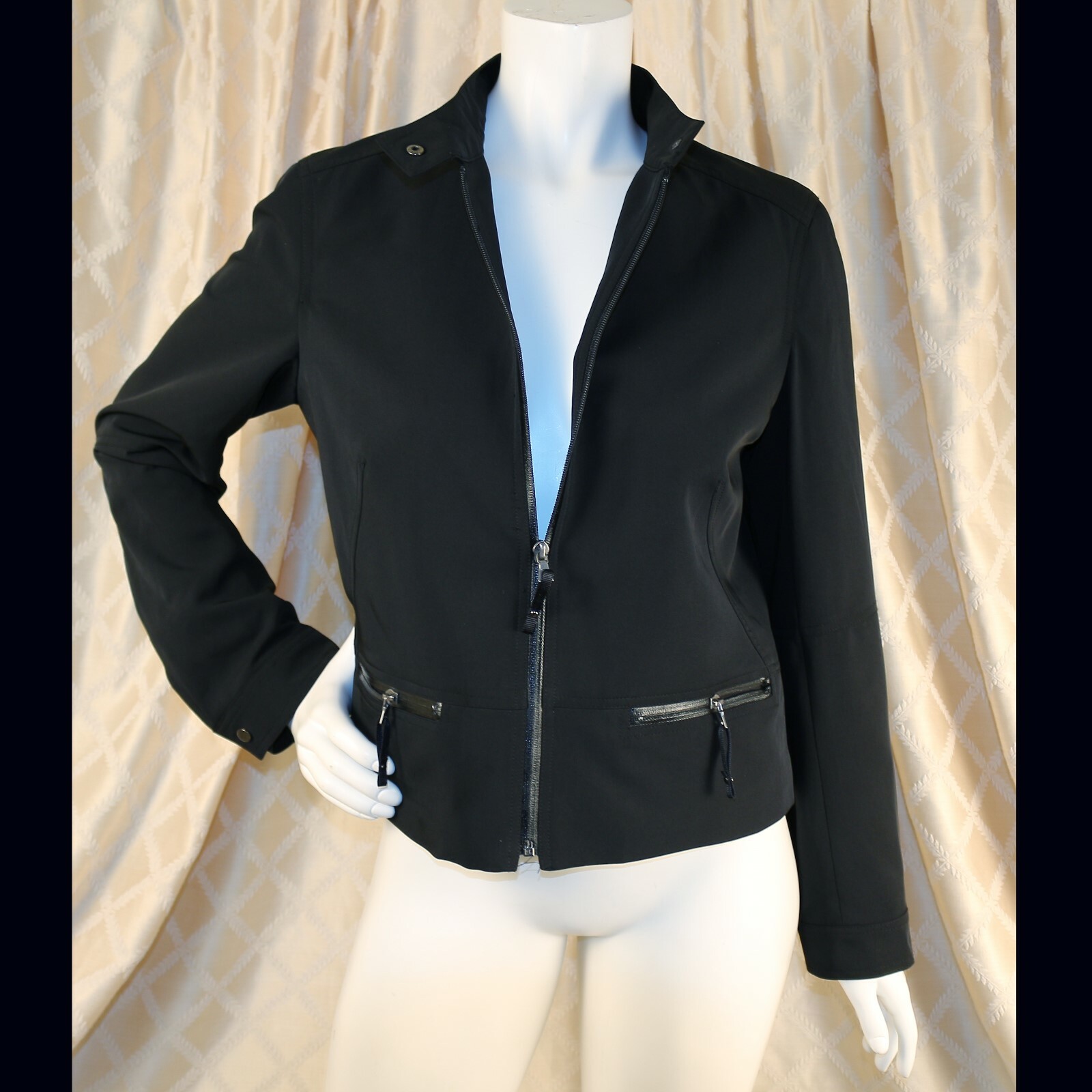 DALIA Black Solid Elbow Patch Polyester Blend Wom… - image 9