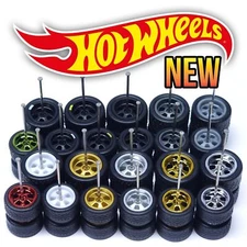 1/64 Scale 5 SPOKE FLOWER v2 Real Rider Wheels Rims Tires Set for Hot