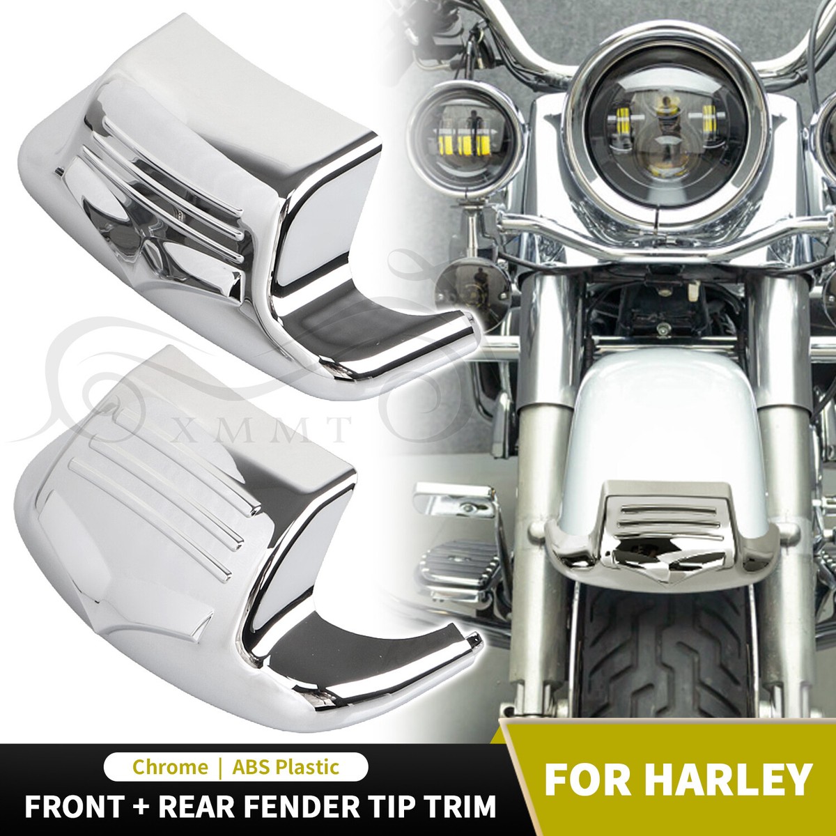 Chrome Front Rear Fender Tip For Harley Heritage Softail FLST