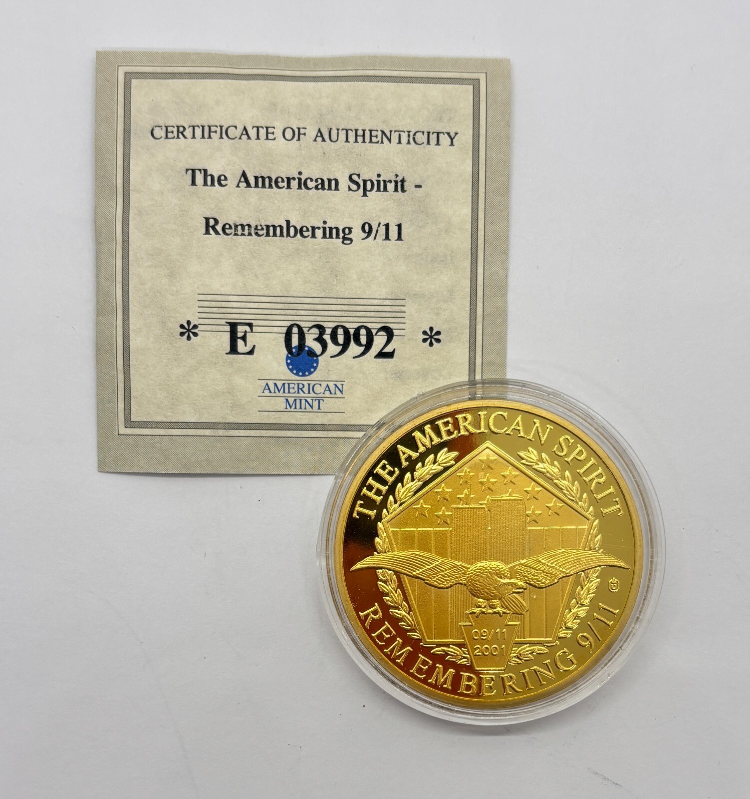 American Mint The American Spirit Remembering 911 - 24K Layered Gold with COA