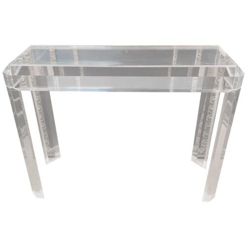 Q'Modern Acrylic Console/BAR Table With 4 High Legs IN Art Deco Style - Picture 1 of 16