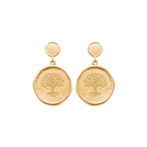 Boucles D'oreilles Pendantes Feuilles Plaqué Or 750/000 - Garantie 10 Ans - Neuf Avec étiquettes