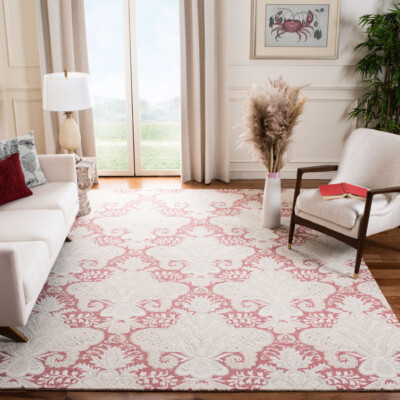 SAFAVIEH Micro-Loop MLP539U Handmade Pink / Beige Rug