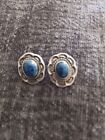 Denim Lapis Lazuli Post Earrings Sterling Silver 925 Stamped F