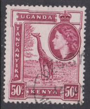 Kenya Uganda Tanganyka 1957 Giraffe 50c Claret Fine Used SG 173a VGC