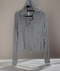 FP Free People Movement Hoodie Womens Sz Small Full Zip Slouchy Full Zip Gray