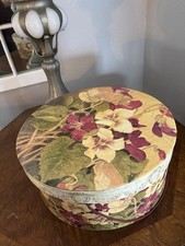 Hat Box Burgundy and Floral 16 x 16 x 7 Inch