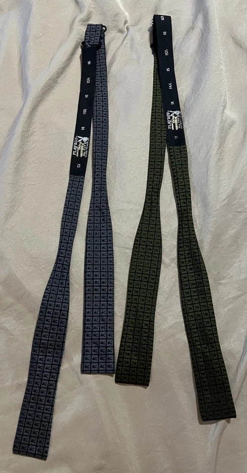 Set 2 Playboy Vintage 1960s Bow Ties Blue And Black Adjustable - Image 2 of 4