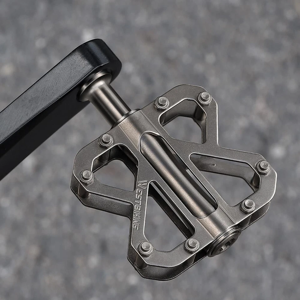 For Lightweight Titanium Alloy 3 Bearings Bicycle Flat Pedals High Smoothness - Image 2 of 4
