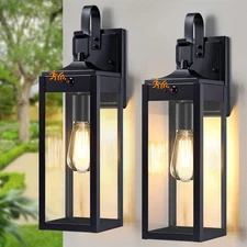 18'' Large Motion Outdoor Lights 2 Packs, Dusk to Dawn Exterior Lighting Fixt...