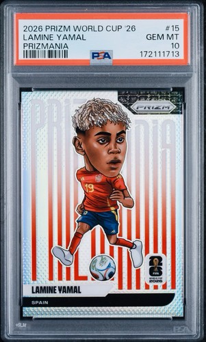 Lamine Yamal #15 card from 2026 Panini Prizm FIFA Prizmania