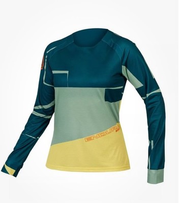 Endura Long Sleeve MT500 L/S Print Tee LTD Women Deep Teal Endura Cycling L