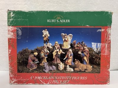 KURT S. ADLER  6  Porcelain Nativity Figures 12 Piece Set
