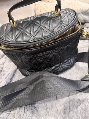 Zara Black Quilted Shoulder Bag Zip Closure Adjustable Strap Top Handle Women