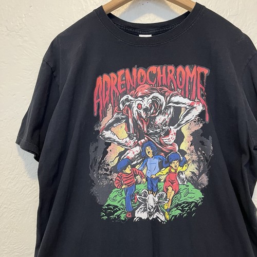 Black Shirt Graphic Adrenochrome Goat Devil Conspiracy Theory XL Gothic Goth - Picture 1 of 7