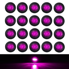 TMH 20 Pcs Purple Light 3/4 Inch 3 LED Clearance Markers Side Marker Indicato...