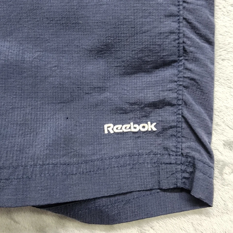 Vintage 90s Reebok Shorts Mens L Blue Pull On Athleisure Streetwear Sports  - Image 2 of 4
