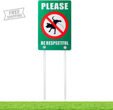 Double-Sided Dog Urine Prevention Sign - Please Be Respectful