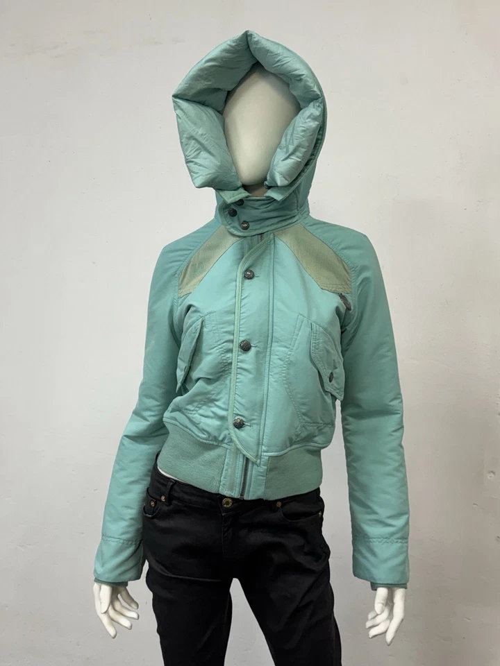 Vintage Diesel Archive Womens Bomber Jacket Mohair Y2K Beige Size L - Image 2 of 4