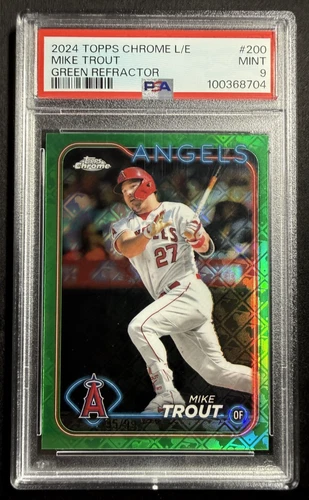 2024 Topps Chrome Logofractor Mike Trout Green/99 PSA 9 Angels
