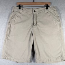 Carhartt Mens 36 Tan Rugged Flex Relaxed Fit Canvas Utility Shorts BS2514-M