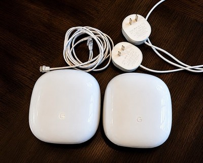 Google Nest Wifi Pro 2-Pack Wi-Fi 6E Mesh Router System G6ZUC Snow White