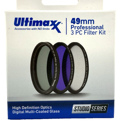 Ultimaxx 49mm Filter Kit UV CPL FLD for Sony 50mm f1.8 Canon 50mm STM Fuji X100